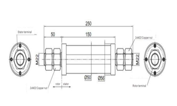 1000A Slip Ring DHS060-1 Drawing