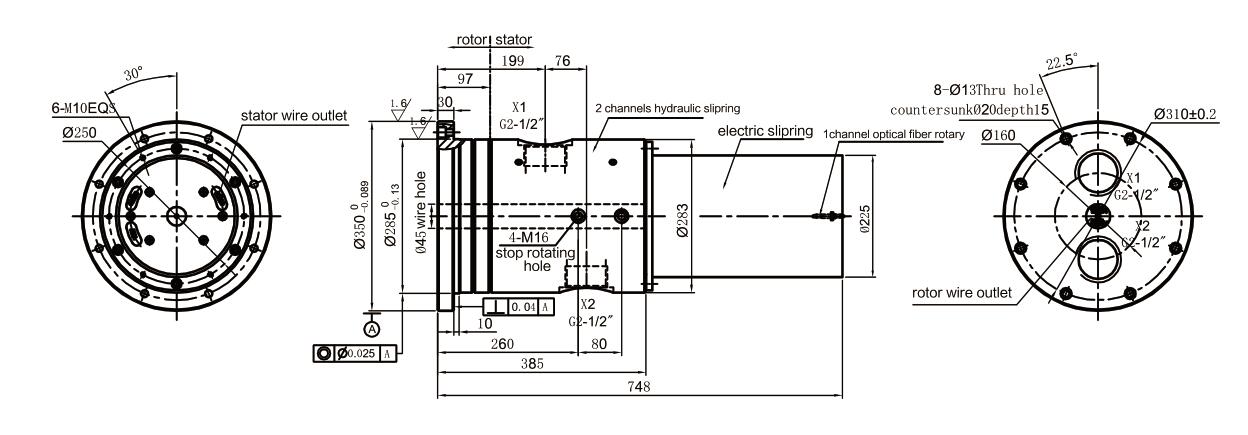 Hydraulic-Fiber Optic Combined Slip Ring Drawing