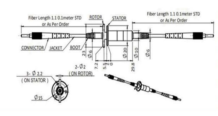 Fiber Optic Rotary Joint HS-1F-002 Drawing