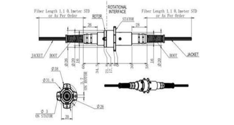 Fiber Optical Rotary Joint HS-NF-003 Drawing