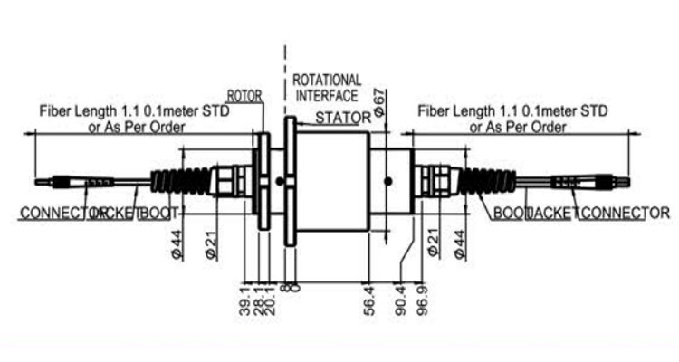 Fiber Optic Rotary Joint HS-NF-004 Drawing